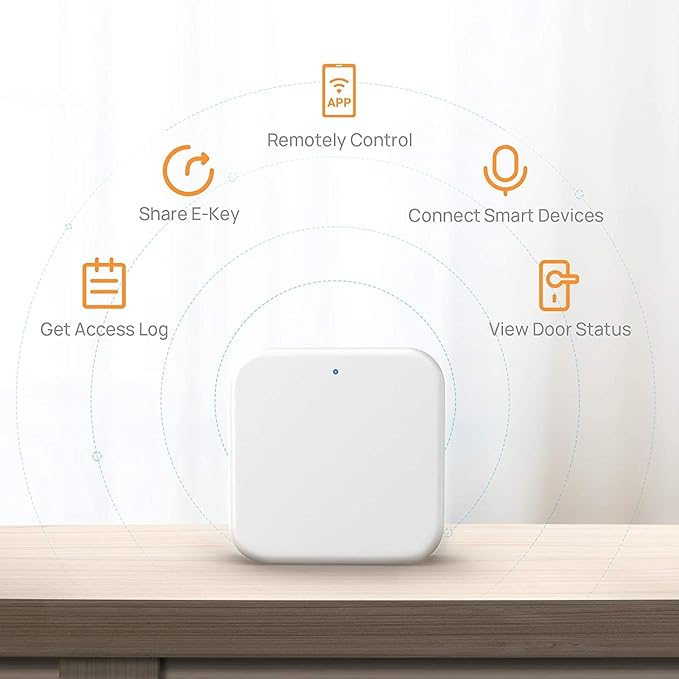 G2 Wi-Fi Gateway Bluetooth Gateway for TTLock, Bluetooth Keyless Entry Electronic Door Lock Wi-Fi Bridge, G2 Hub, Remote Control Smart Fingerprint Lock, Work with Alexa Voice Control, White