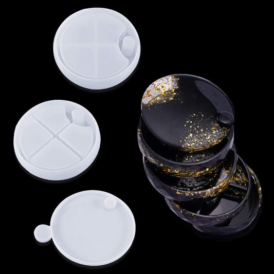 FineInno Rotating Resin Box Molds, Round Box Molds with Rotation Axis, Multi-Tiered Silicone Jewelry Box Molds for Resin Casting, DIY Jewelry Organizer Holder Storage