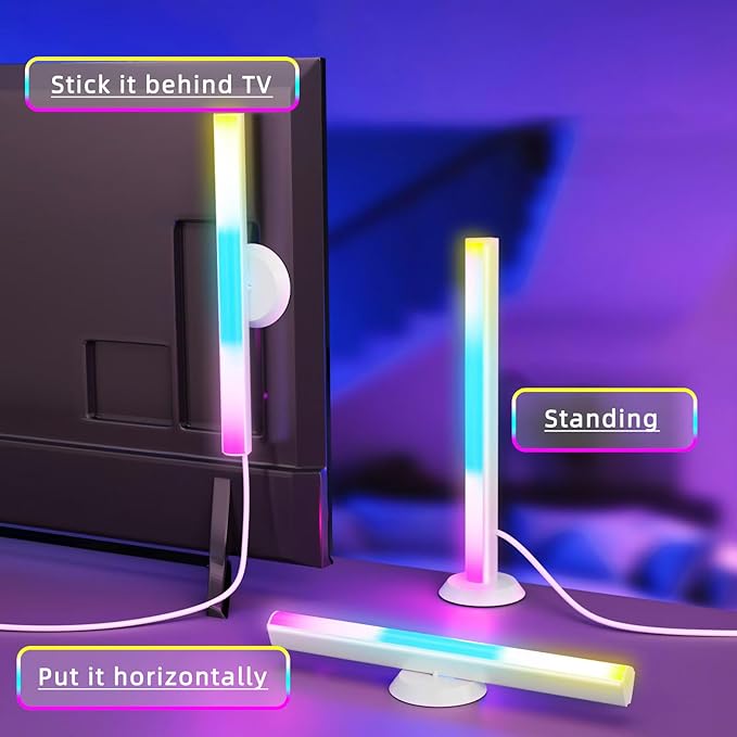 Smart LED Light Bar, TV Backlight Ambient Lighting, Compatible with Alexa, RGB Light Bar for Room with 16 Million Colors, Music Sync Gaming Lights APP Control, Desk Lamp LED Lights for TV, PC, Party