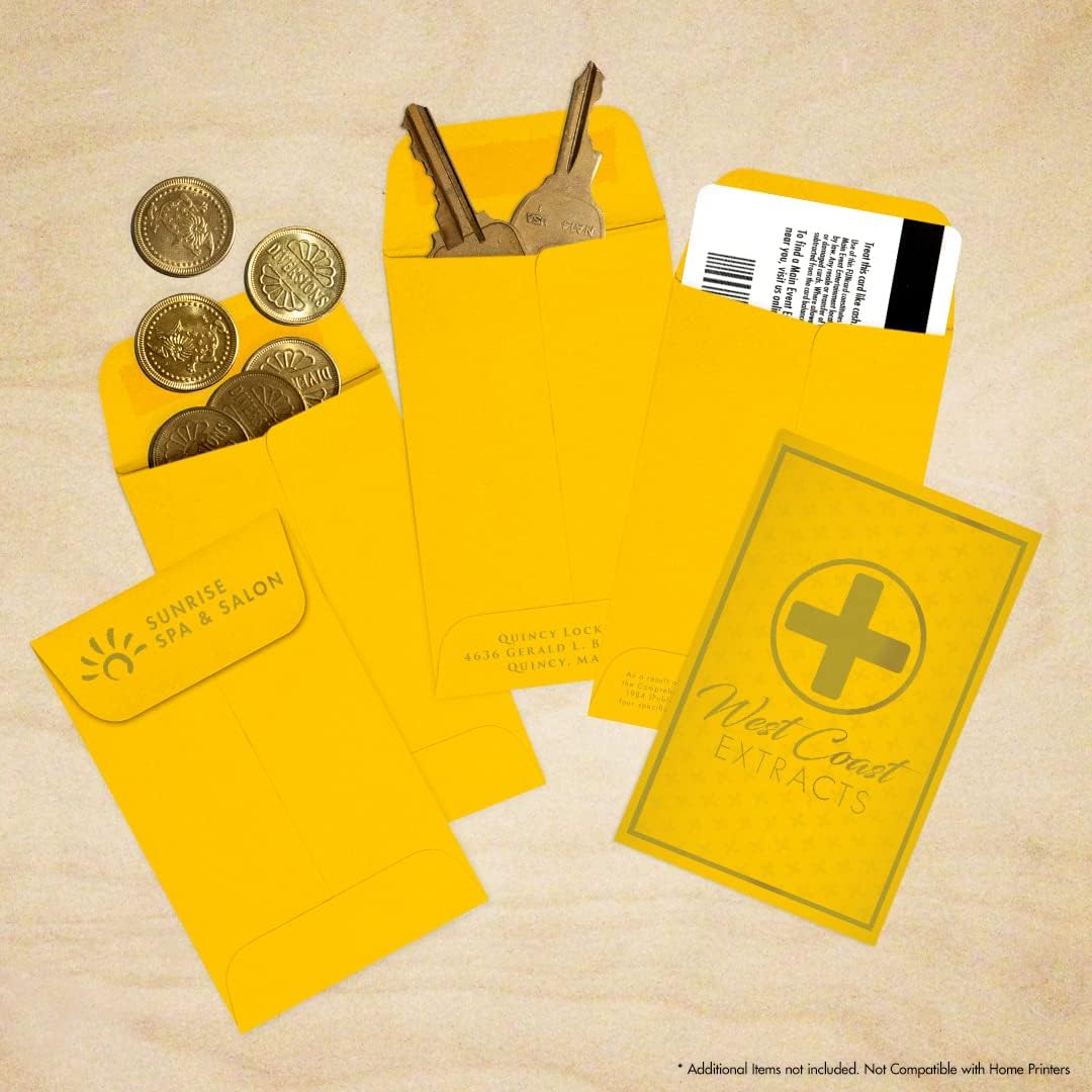 LUXPaper #1 Coin Envelopes | 2 1/4" x 3 1/2" | Sunflower Yellow | 80lb. Text | 250 Qty