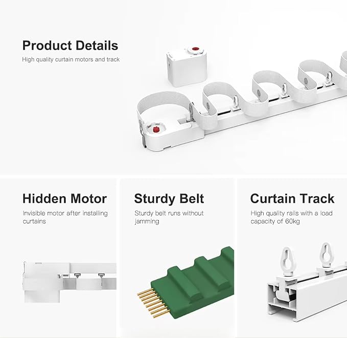 Hidden WiFi Smart Curtain Track System, 2.0N.m <30dB Quiet Brushless Motor, Automatic Ripple Fold Drapery Opener with Remote, Alexa & Google Home, 132lb Load, SX-X20 (7 meters (275.6 inches))