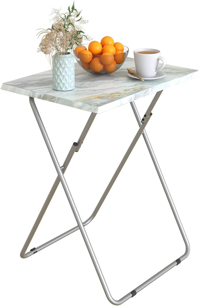 Garden 4 you Portable Folding TV Tray Dinner Snack Trays Table Portable Foldable Table Small Sofa Bedside Tables with Light Weight, 15 x 18.9 x 26 in(Smoky Grey,1PC)