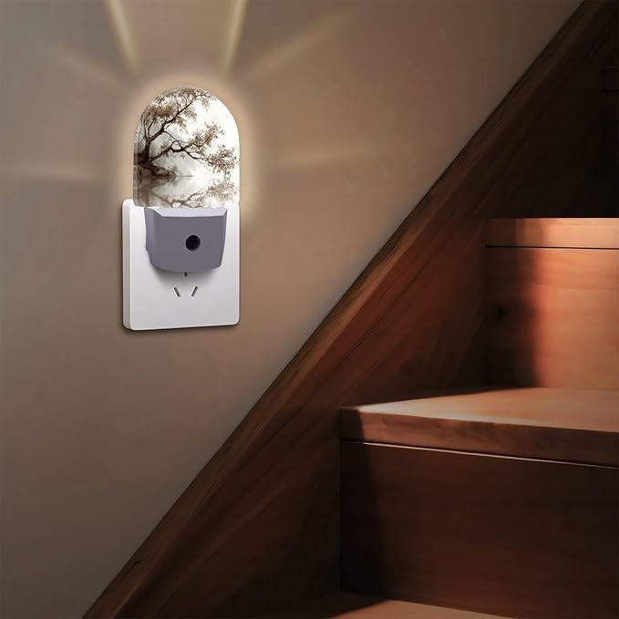 Night Lights Plug Into Wall, Misty Wash LED Smart Light Sensor Night Light Auto Dusk to Dawn for Hallway, Bedroom, Bathroom, Stairway