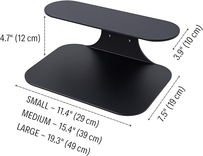 Black Metal Floating Nightstand – Wall Mounted Bedside Shelf for Bedroom, Minimalist Modern Floating Shelf, Powder-Coated Steel Wall Rack (Set of 2 Small - 11.4")