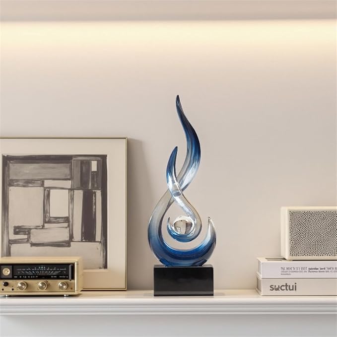 AWNR Abstract Art Deco Decor Statues for Home,Shelves,Table,Living Room, Dining Room,Modern Sculpture Decoraciones of Homes for Sale (Gradient Blue)