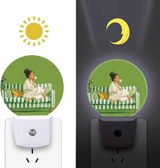 Night Lights Plug Into Wall, Elegant Interior LED Smart Light Sensor Night Light Auto Dusk to Dawn for Hallway, Bedroom, Bathroom, Stairway