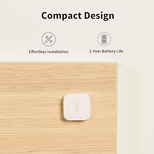 Aqara Temperature and Humidity Sensor T1, Wireless Thermometer Hygrometer for Home Automation, Remote Monitoring, Requires Aqara Hub, Zigbee 3.0, Works with Apple HomeKit, Alexa, IFTTT