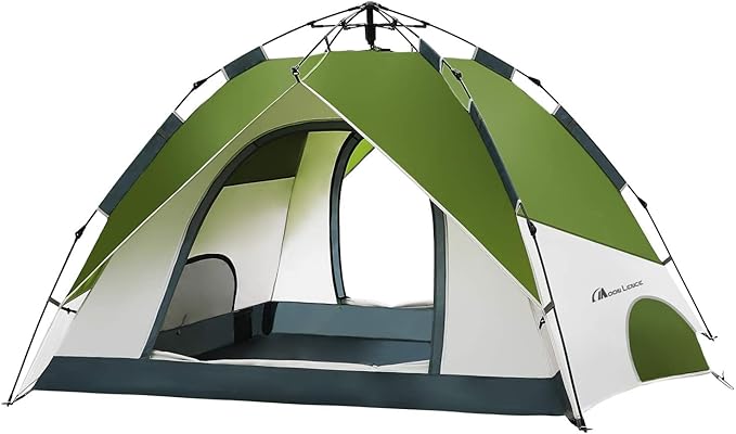 MOON LENCE Pop Up Tent Family Camping Tent for 4 Person, Portable Instant/Automatic Tent Waterproof Windproof for Camping Hiking Mountaineering