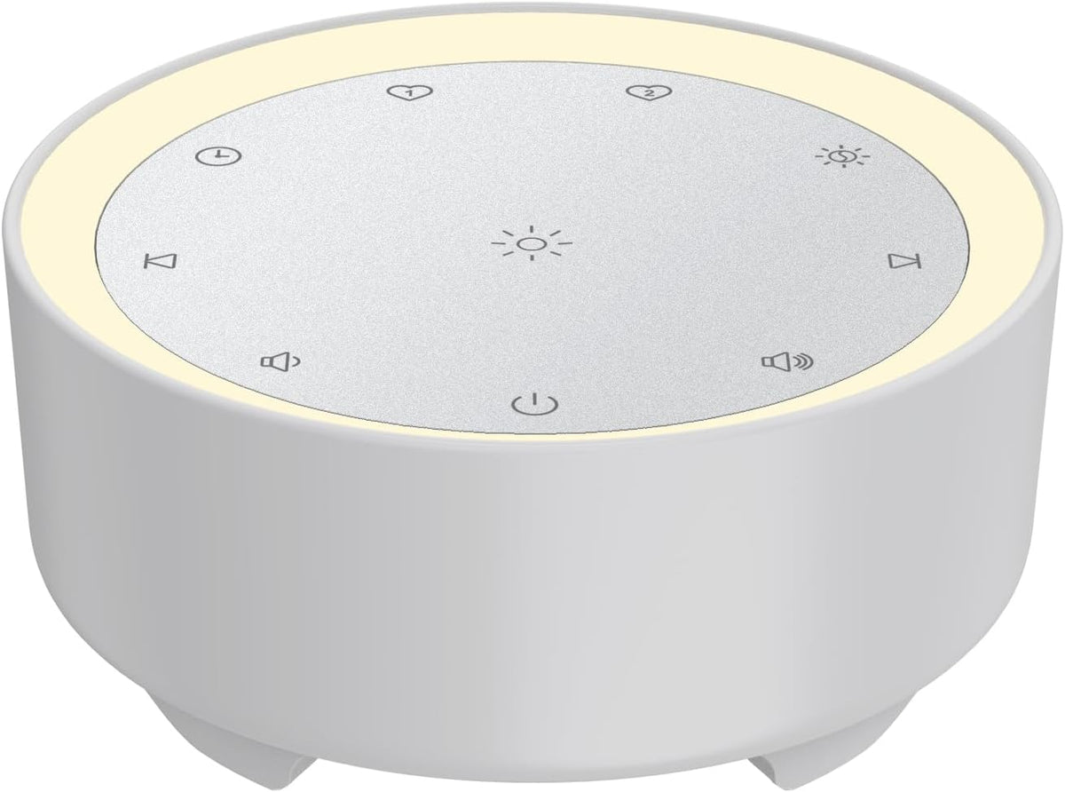Kipcush Sound Machine & Night Light for Adults, Baby, Kids. White Noise Machine with 20 Soothing Sleep Sounds. Small Size & Portable Design for Bedroom (Gray, Small)