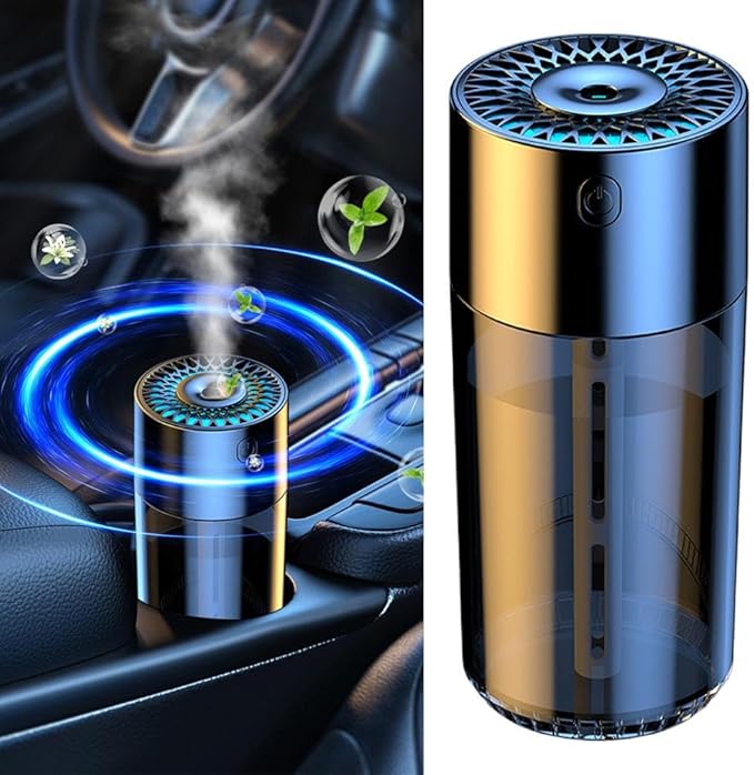 Car Humidifier, Car Diffuser, 300ml Car Diffusers for Essential Oils, Smart Car Air Freshener Diffuser, USB Cool Mist Humidifier Diffuser, 7-LED Color Changing, for Car Home Office Bedroom (Ocea)