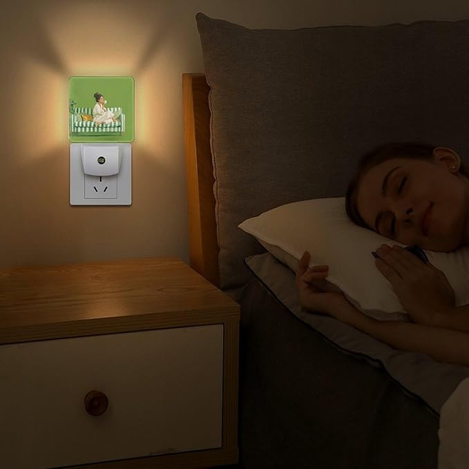 Night Lights Plug Into Wall, Elegant Interior LED Smart Light Sensor Night Light Auto Dusk to Dawn for Hallway, Bedroom, Bathroom, Stairway