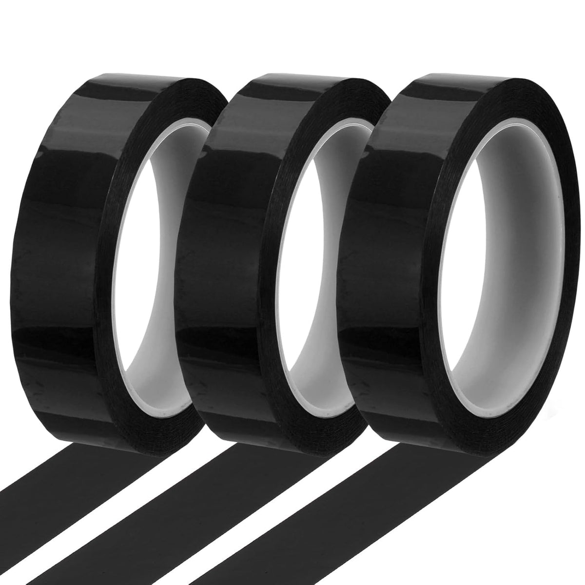 MECCANIXITY Whiteboard Tape 1" x 72 Yard Pinstripe Graphic Chart Line Grid Marking Tapes for Classroom Office Dry Erase Board Art, Black, Pack of 3
