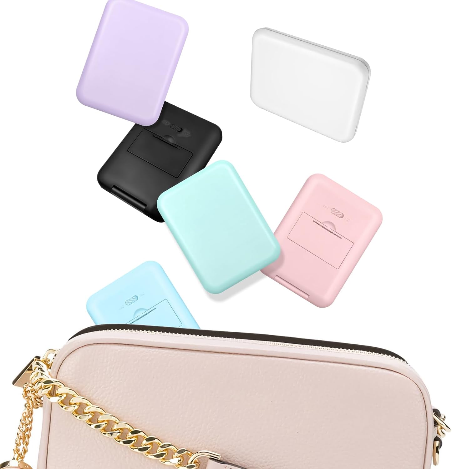 Compact Mirror, 1X/3X Magnification LED Pocket Mirror with Nternal BIattery, Mini Mirror for Purse, Pocket,Travel and Present (Mint Green)