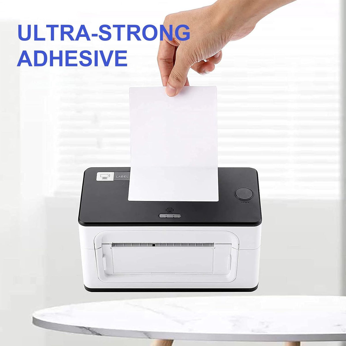 RyhamPaper 4" x 6" Fanfold Direct Thermal Labels - White Shipping Mailing Postage Labels, Perforated, Permanent Adhesive (8 Stacks - 8000 Labels)