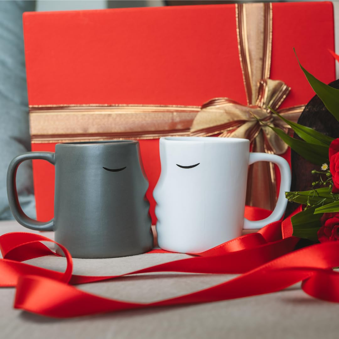 Occasionals Kissing Couple Mug Set, Wedding present for Couples 2025, Engagement Gifts, Valentines Day, Cute Matching Couple Coffee Cups Bride and Groom Husband and Wife, His and Hers, Mr and Mrs