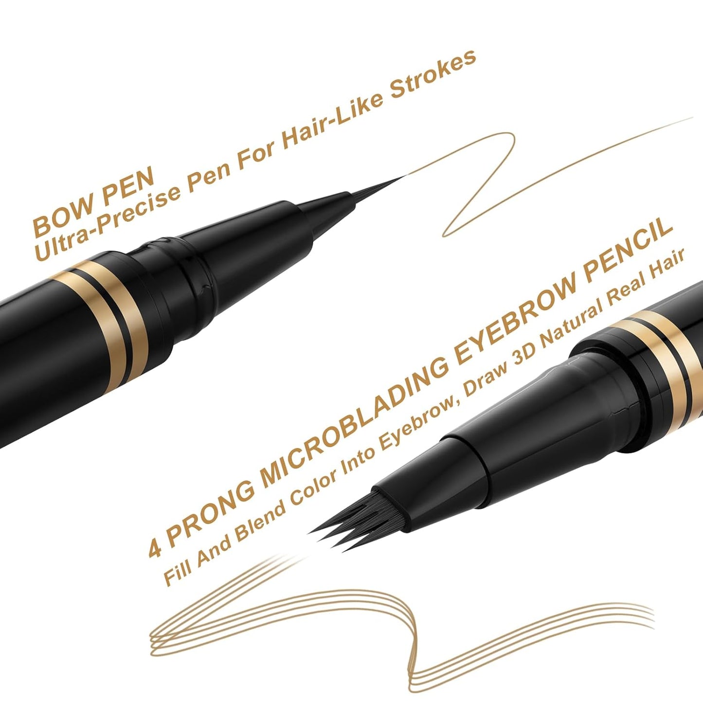 Eyebrow Kit, Waterproof Microblading Pencil, Eyeliner, Pomade, Dual-ended Brush - Dark Blonde