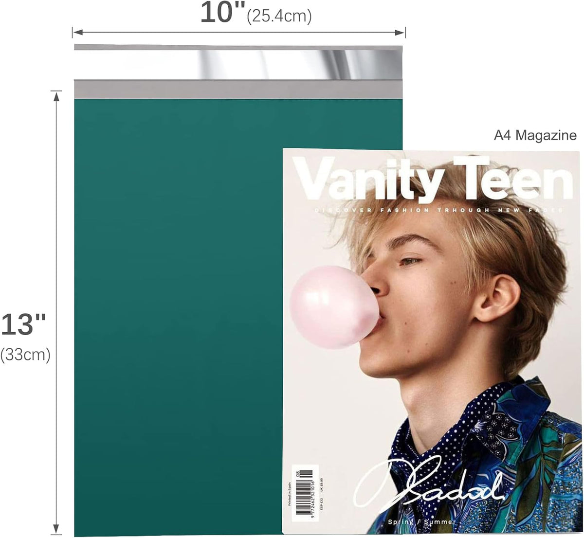Fuxury Poly Mailers 10x13 Inch 100 Pcs, Waterproof Shipping Bags for Clothing, Strong Adhesive Shipping Envelopes for Small Business, Self Seal Mailers Poly Bags Mailing Envelopes Forest Green