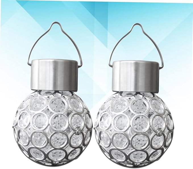 Mipcase 2pcs Solar Hanging Lights Outdoor Decorative Led Garden Lamp Automatic Off