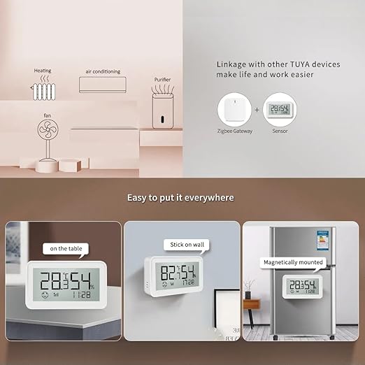 Osprey.life Smart Thermometer Hygrometer: Wi-Fi Enabled Room Temperature Monitor with APP Alerts, Linkable to Humidifiers and Temperature Regulation Devices, Simple Elegant Design, White