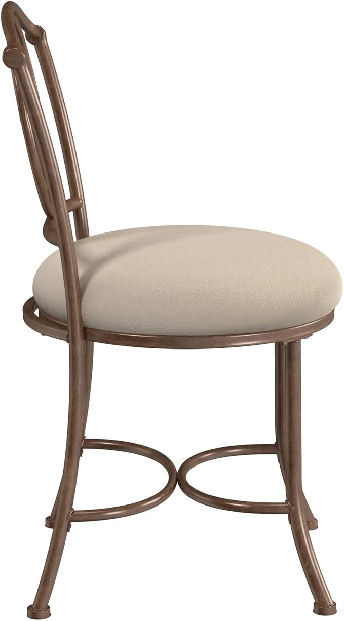 Hillsdale Emerson Metal Vanity Stool, Golden Bronze