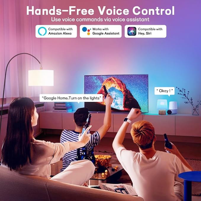 Smart Light Bulbs,Full Color Changing Dimmable LED Bulb,Compatible with Alexa and Google Assistant,UL FCC Certified,2.4GHz WiFi+Bluetooth LED Light Bulbs, Music Sync Smart Home Lighting (1)