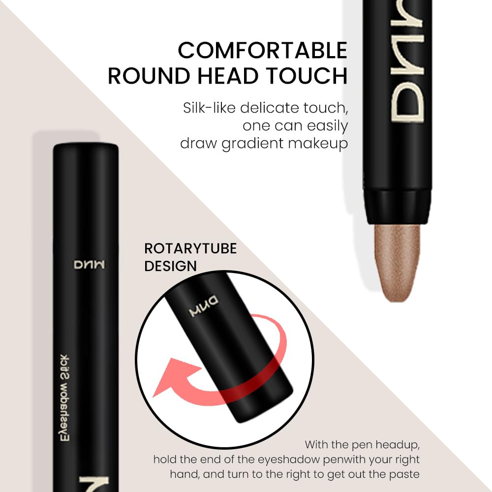 Kaely 2Pcs Cream Eyeshadow Sticks Set for Eyes Waterproof,Taupe Shimmer & Bronze Shimmer Matte Eye shadow Stick Pencil Pen Bulk sombras en crema para ojos 19+20