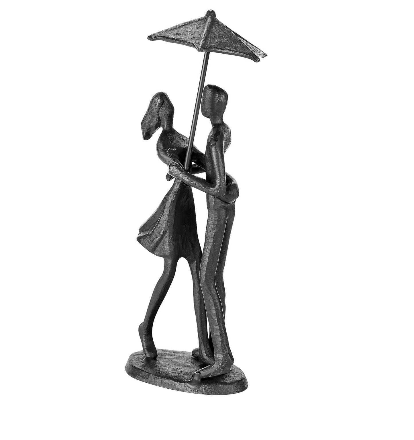 Loving Couple Under Umbrella Bronze Sculpture, Handcrafted Art Metal Statue Romantic Art Iron Statue 6th 11th 20th 40th 50th for Couple