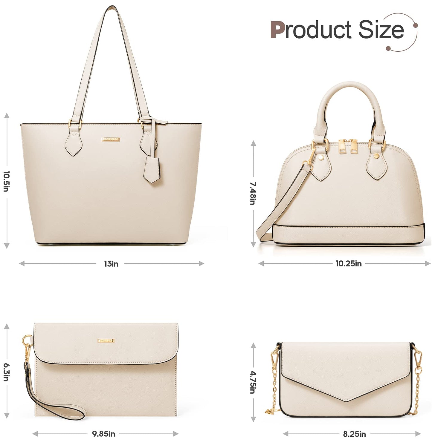 4PCS Women Fashion Handbags Purses Wallet Shoulder Bags Casual Tote Bag Crossbody Bags, Handbag Set Gift for Ladies Girls