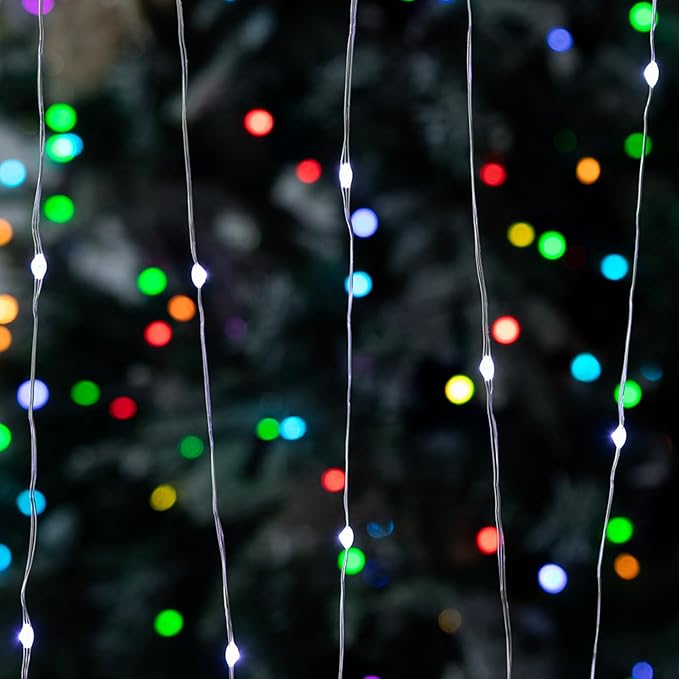Fairy Lights Plug in,100FT 300LEDs Waterproof Led String Lights,8 Modes Remote Twinkle Light for Outdoor Indoor Christmas Wedding Birthday Garden Party Decorations,Silver Wire,Cool White