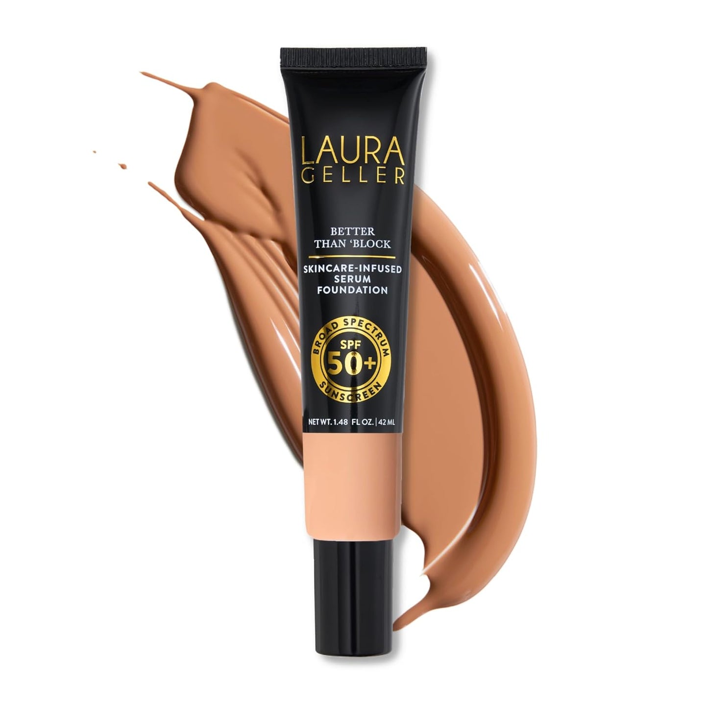 LAURA GELLER NEW YORK Better Than âBlock Skincare-Infused Serum Foundation with Broad Spectrum SPF 50+, Golden Medium