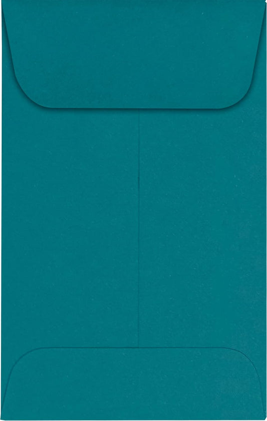 LUXPaper #1 Coin Envelopes | 2 1/4" x 3 1/2" | Teal | 80lb. Text | 500 Qty