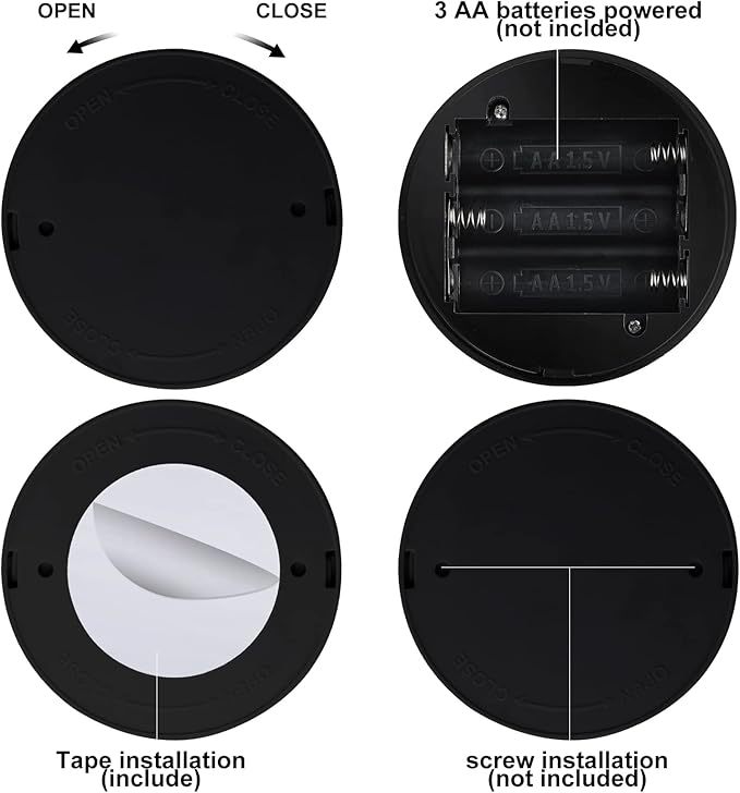 Hortsun 6 Pieces Battery Operated Spotlights Indoor LED Wireless Spotlight Indoor 13 Color up Lights with Rotatable Light Head Stick on Wall Hallway for Painting Picture Artwork Closet (Black)