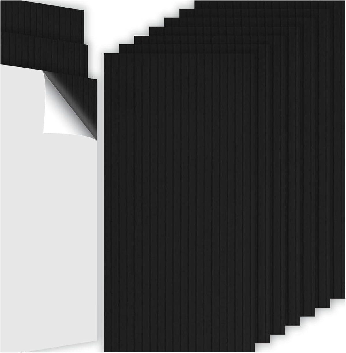 10Pack Large Acoustic Panels, 48x24x0.38 inch Sound Proof Panels for Walls, Self-Adhesive Sound Dampening Wall Panels, Noise Absorbing Decorative Wall Panels, Wall Noise Blocker for Home (Black)