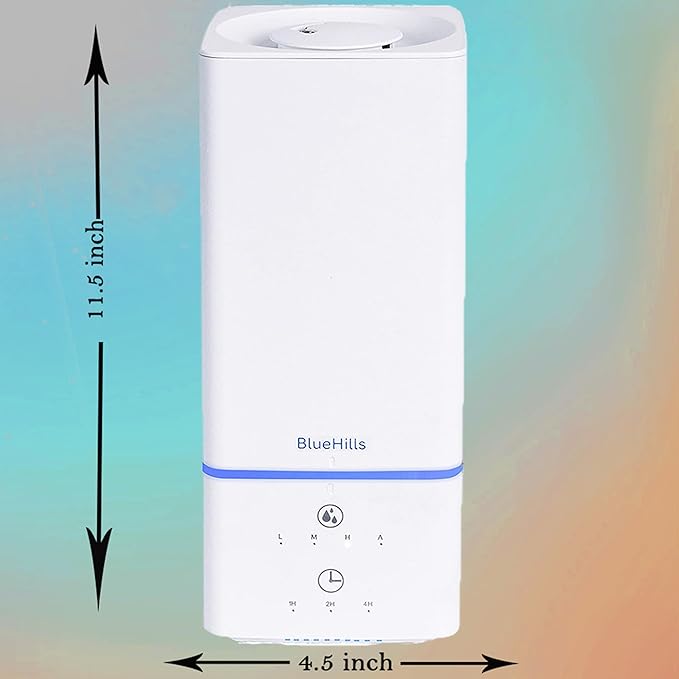 BlueHills 2000 ML Essential Oil Diffuser Humidifier Combo Square White Aroma Diffuser for Large Room Home 2 Liter Extra Large Capacity Long Run High Mist Huge Area Modern Design 2L - Solid White H201