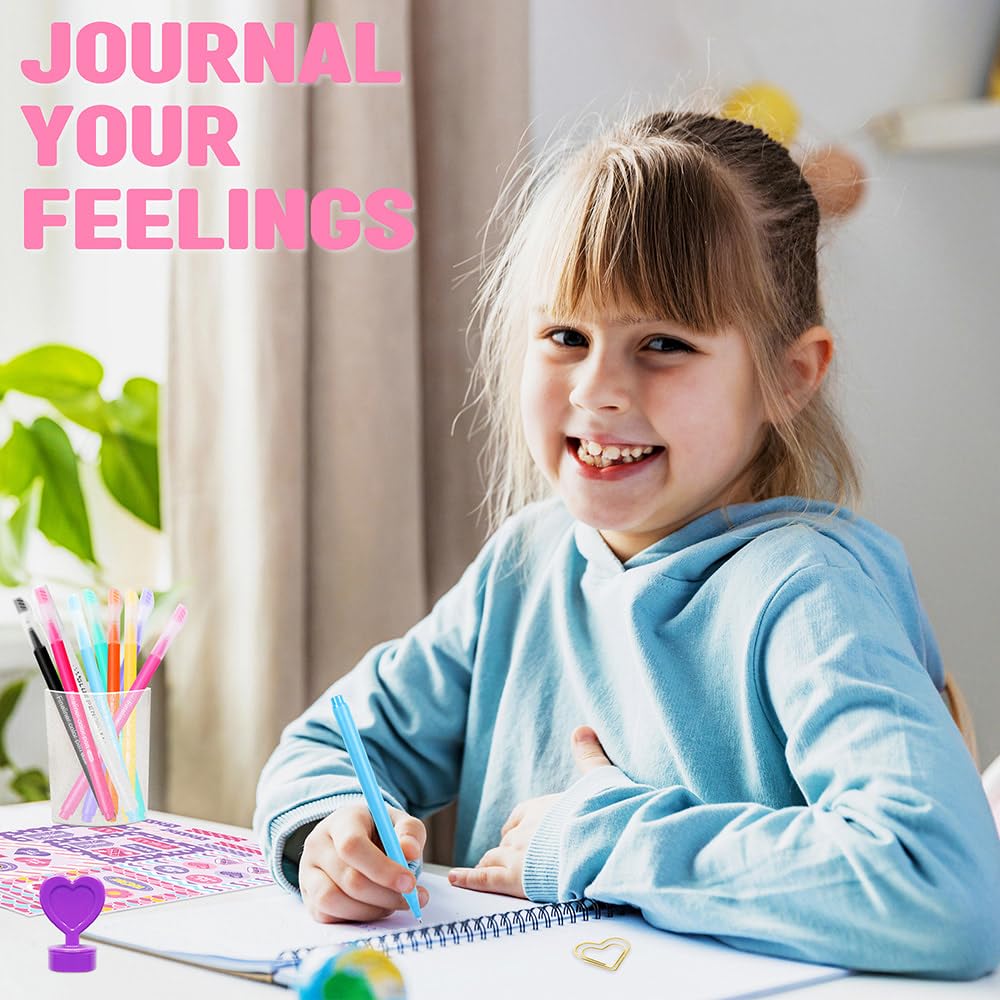 Nollh DIY Journal Kit for Girls - DIY Journal Set for Tween & Teen Girls, Stationery Set, Scrapbook & Diary Supplies Set, Journaling Art Crafts Kit, Ideal Gifts for 8 9 10 11 12 13 14 Year Old Girl