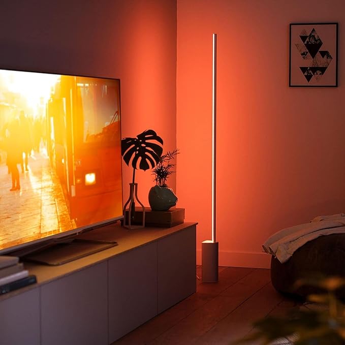 Philips Hue Signe Smart Table Lamp, Black, 1 Pack, White & Color Ambiance LED Color-Changing Light, Control LED Lamp with Hue App, Works with Alexa, Google Assistant, Apple HomeKit