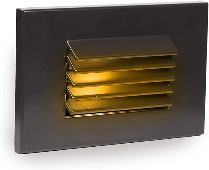 WAC Landscape Lighting, LEDme 120V LED Horizontal Louvered Indoor and Outdoor Step and Wall Light 3000K Built-in LED in Bronze