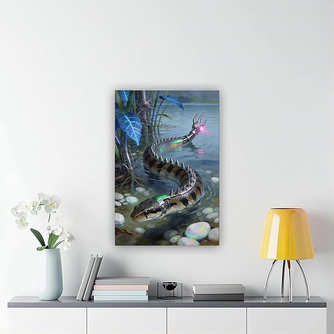 Framed Futuristic Nature Wall Art for Modern Living Room Creative Sci Fi Style Interior Decor 16x24inch(40x60cm)
