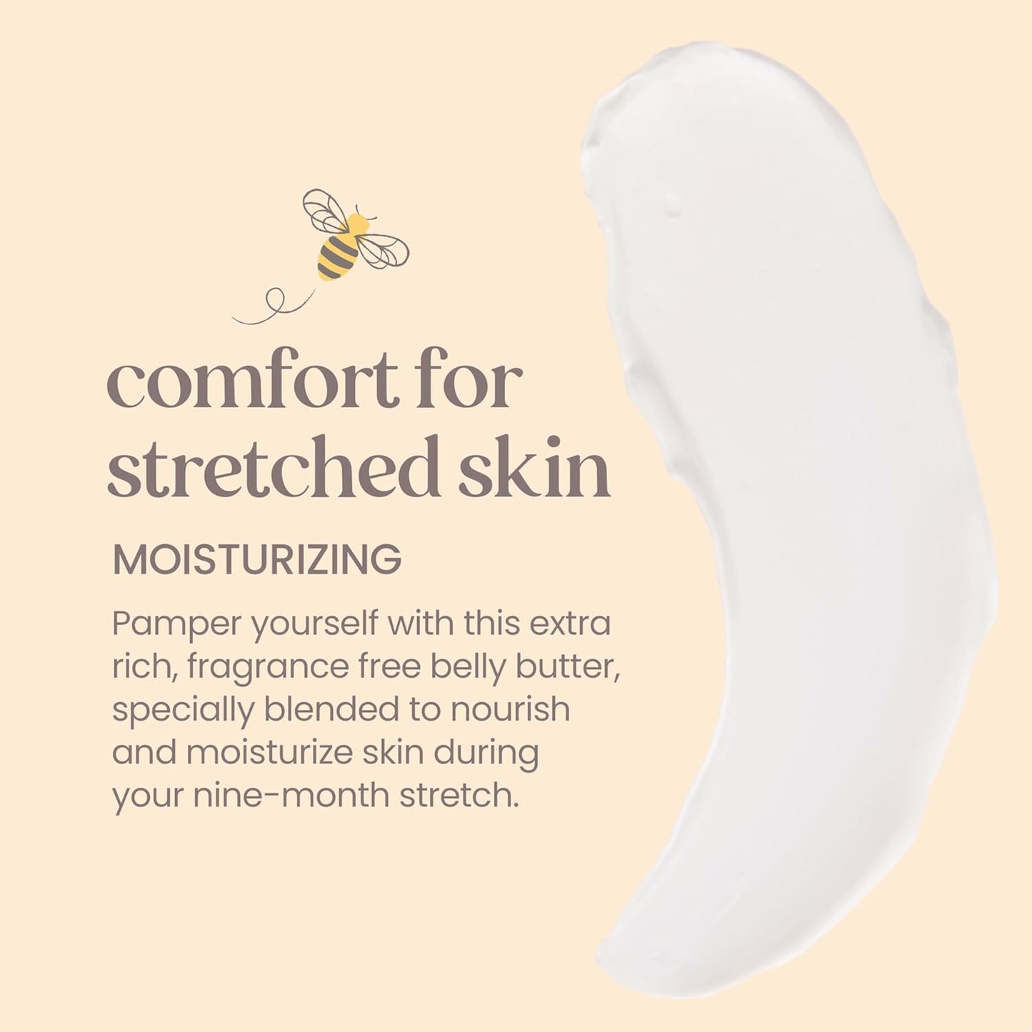 Burt's Bees Mama Belly Butter, Stretch Mark Cream for Pregnancy Massages Body & Reduces Scar Appearance, Prenatal & Postnatal Tummy Skin Care, Shea Butter & Vitamin E Rich Formula, 6.5 Oz Tub