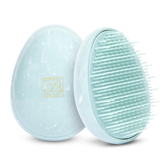 Travel Hairbrush - Mini Hair Detangler for Women Teens Kids - Sensory Scalp Massager - Small Portable Comb - Thick, Curly, Straight, Wet, Dry - Compact Detangler - Purse Essentials
