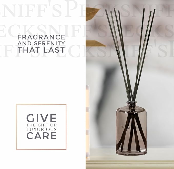 Pecksniff's Classic 200 ml/6.7 fl oz Reed Diffuser Set | Luxurious Gingerflower & Patchouli Fragrance Diffuser Scents for Home and Office