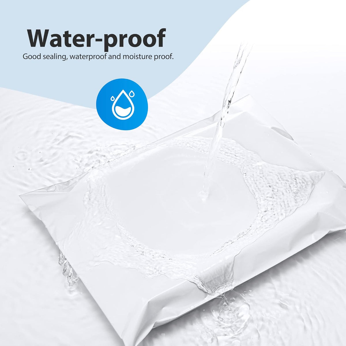 Fuxury 500 Pcs Poly Mailers 12x15.5 Inch, Bulk Shipping Bags for Clothing, Strong Adhesive Shipping Envelopes for Small Business Suppliers,Waterproof Mailers Poly Bags Mailing Envelopes White