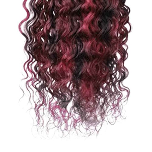 Habiliana Bundles Human Hair 18 20 22 Inch Jerry Curly Wave Burgundy P1B/99J Human Hair Bundles 11A Unprocessed Brazilian Virgin Quick Weave Hair Extensions for Black Women
