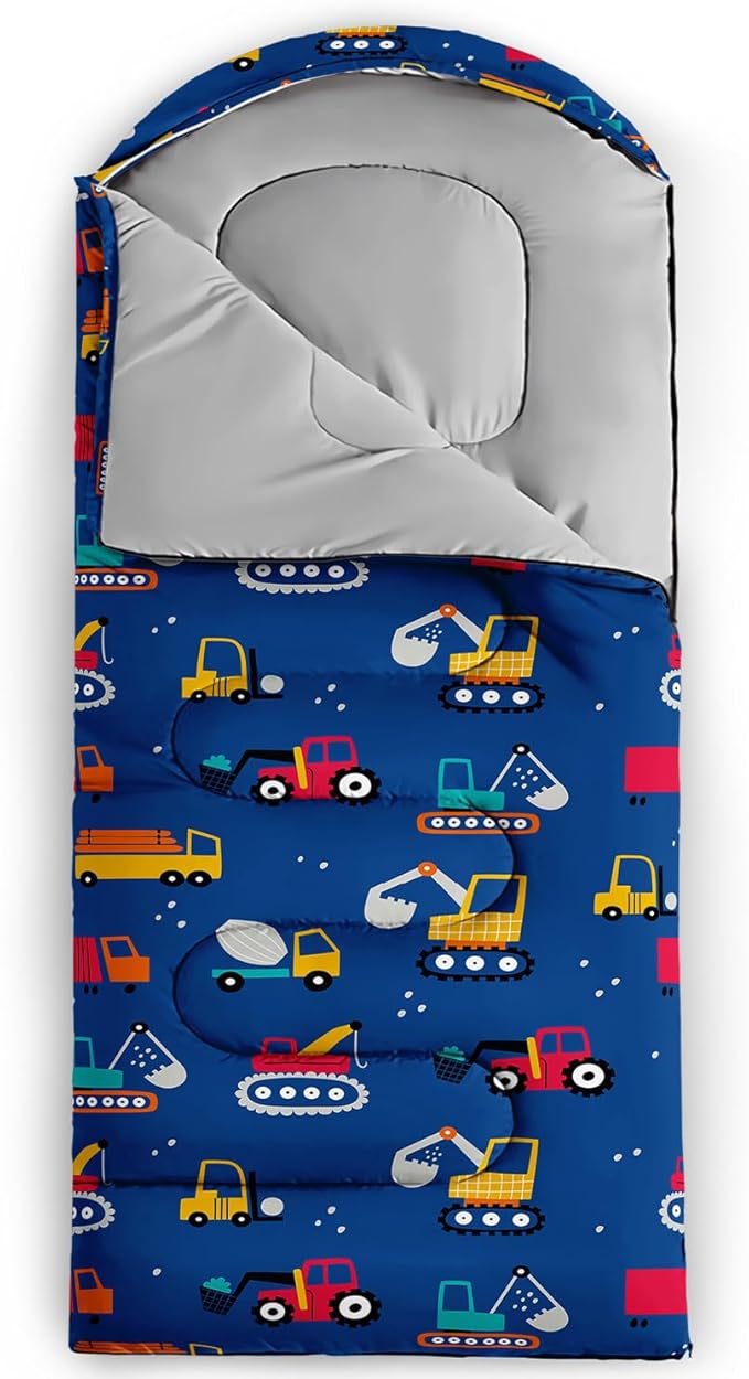 AILONEN Kids Floral Cat Camping Sleeping Bags,Lightweight & Waterproof,3 Season Warm & Cool Weather,Kawaii Kitten Sleeping Bags for Girls Adults,Travelling,Outdoors