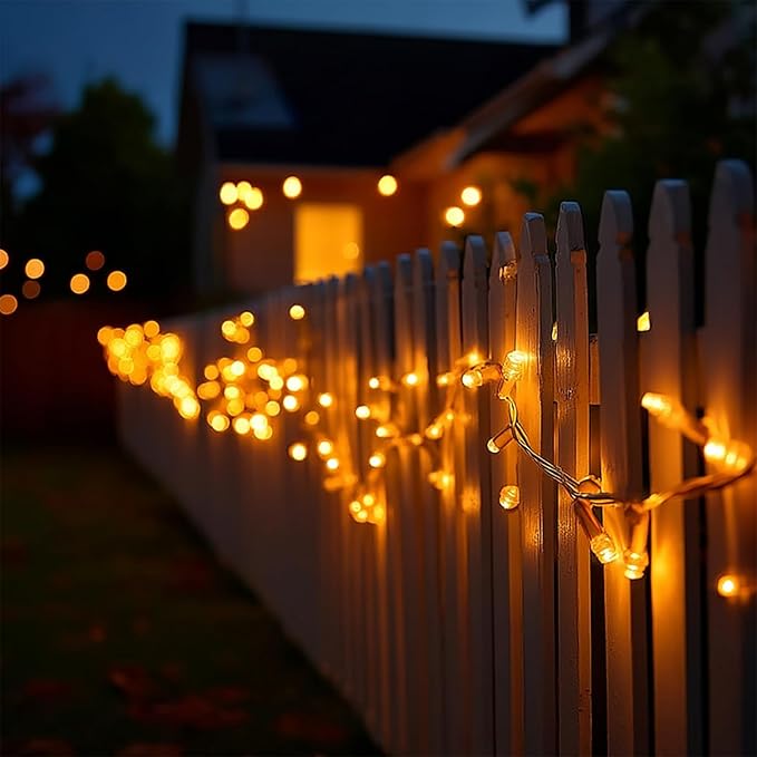 Dazzle Bright Christmas String Lights, 100 FT 300 LED Connectable Waterproof String Lights Clear Wire with 8 Modes Timer, Christmas Decorations for Indoor Outdoor Xmas Party Yard Garden (Warm White)