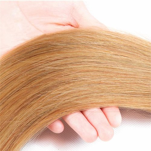 Condescension Brazilian Human Hair Bundles 16 18 20 Inch Straight 3 Bundles Human Hair 100% Unprocessed Remy Brazilian Virgin Weave Hair Honey Blonde 27 for Women