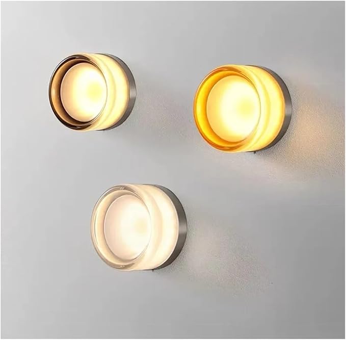 Modern Amber Jelly LED Wall Lamp - Smokey Grey Sconce for Living Room, Dining Room, Corridor & Study - Stylish Home Decor Lighting Fixture