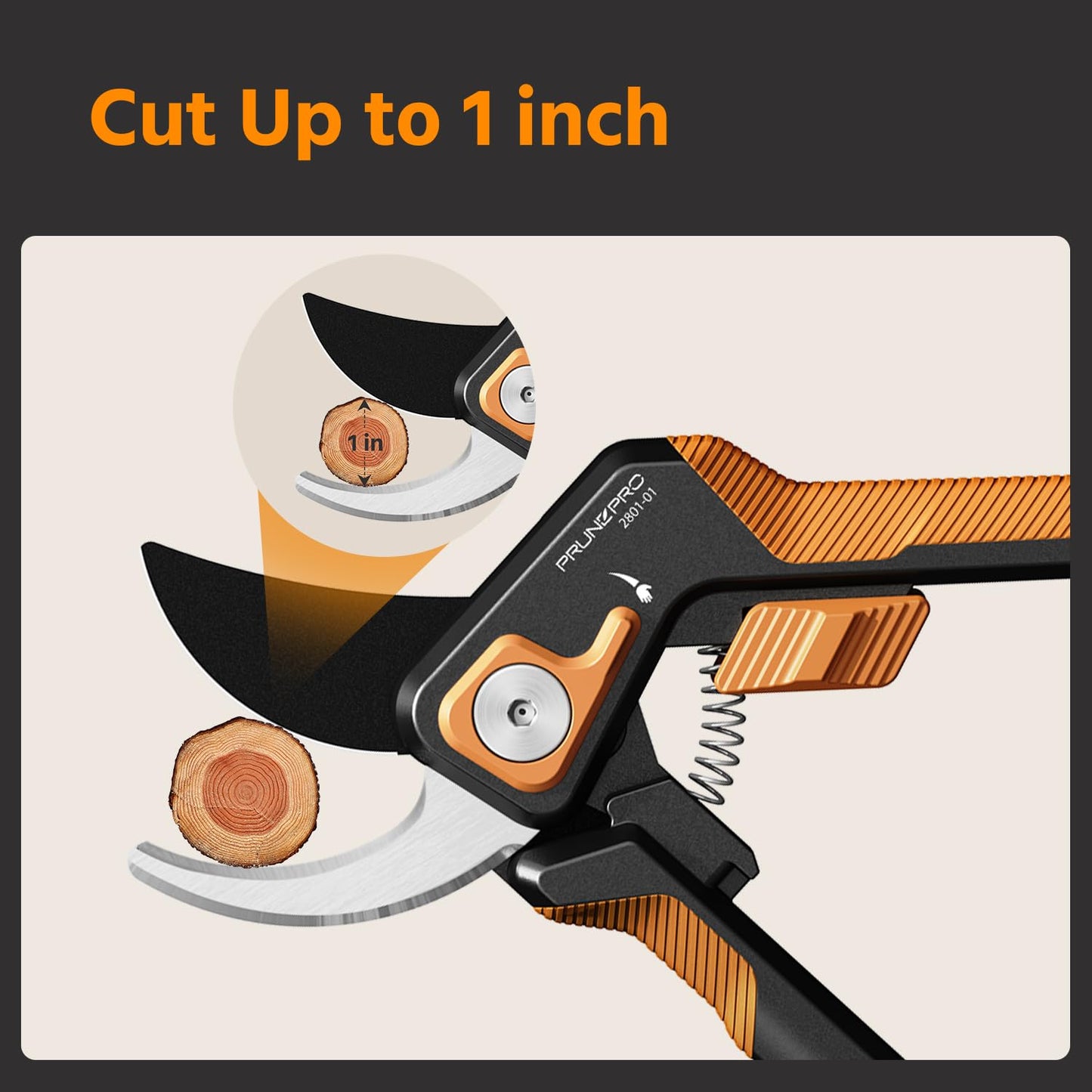 PrunePro Pruning Shears for Gardening 2 Pack Professional Bypass Hand Pruner Stainless Steel Sharp Blade Garden Scissors Plant Flower Garden Clipper Orange