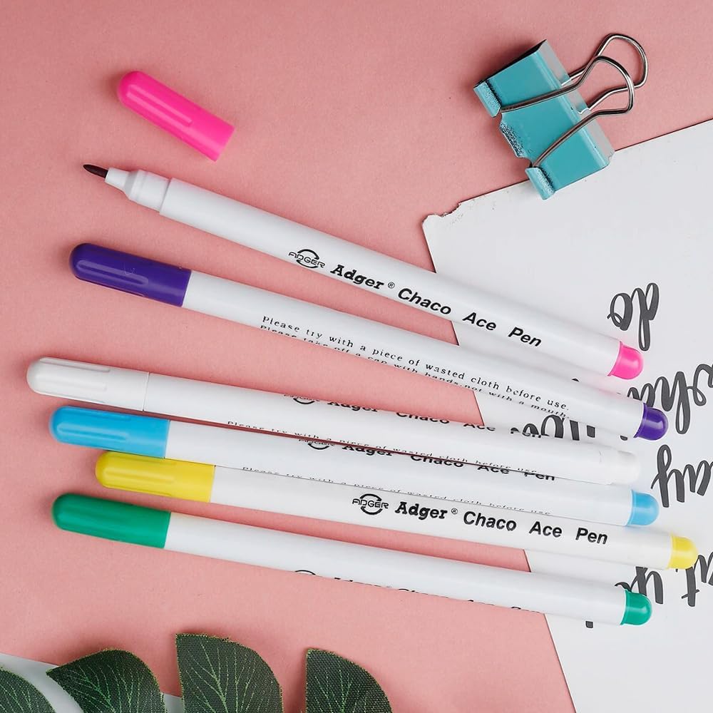 TopHomer Water Erasable Fabric Marking Pen Temporary Marking Auto-Vanishing Pen Fabric Markers Pen Colorful Water Soluble Ink for Dressmaking, Handicraft, Embroidery, Artificial Flowers(Green)