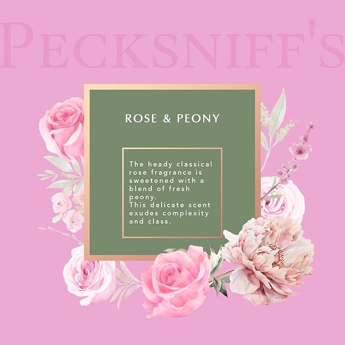 Pecksniff's Rose & Peony Reed Diffuser, 100 ml/3.38 Fl Oz